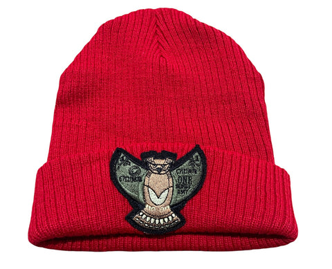 Seven12 Double Logo Beanie Red
